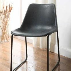 Coupon 😍 HomeRoots Vintage Look Faux Leather Set of 3 Chairs 👏 -Dining Room Shop wtd8voqlv2zid4bw96km scaled