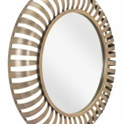 Outlet 🎉 HomeRoots Dull Gold Striped Round Mirror 👏 -Dining Room Shop xauuejfk0n9oki02evez scaled