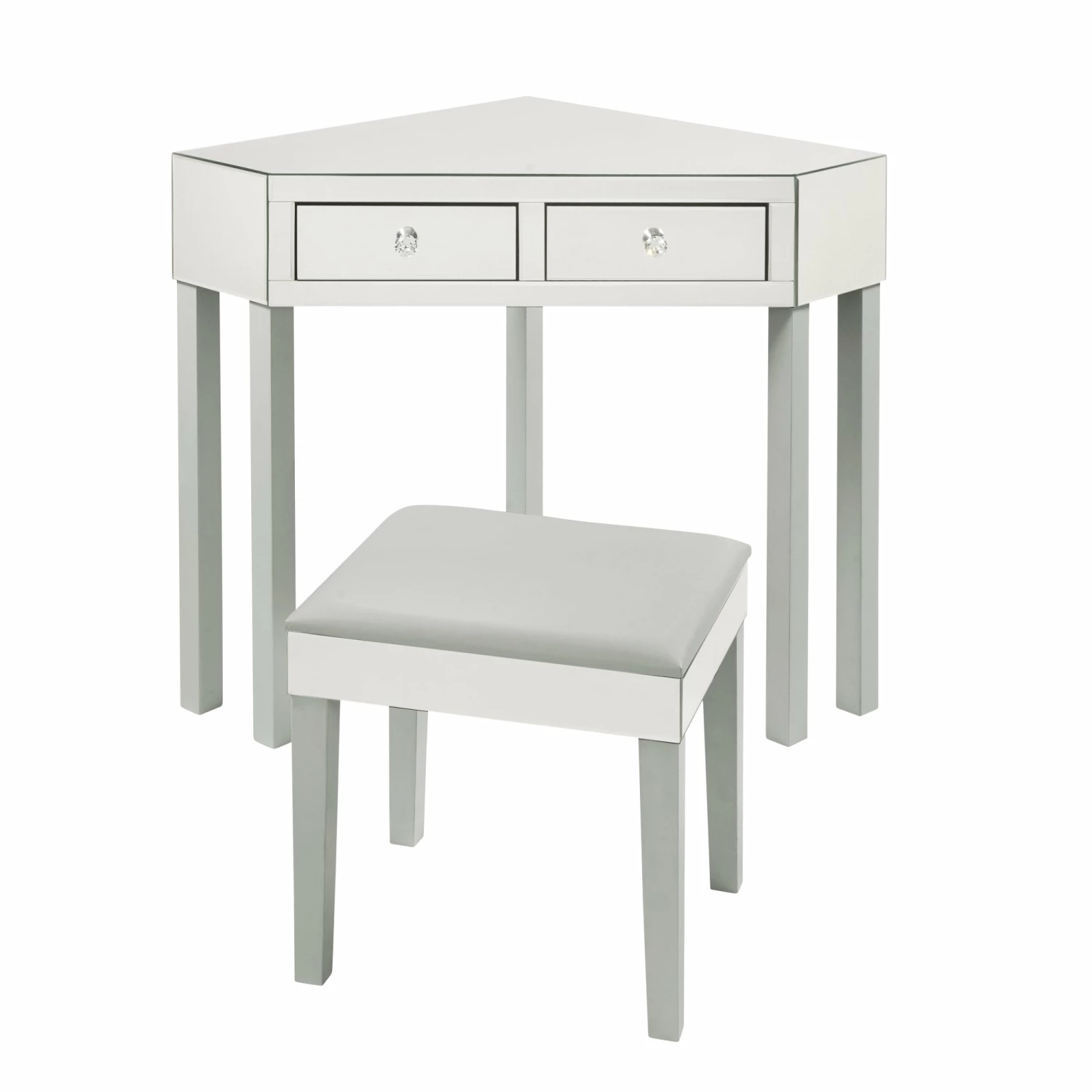 Discount π₯ INSPIREDHOME CO Amaris 2 Drawer Mirrored Corner With Stool Makeup Vanity β 4 Discount π₯ INSPIREDHOME CO Amaris 2 Drawer Mirrored Corner With Stool Makeup Vanity β - Image 2
