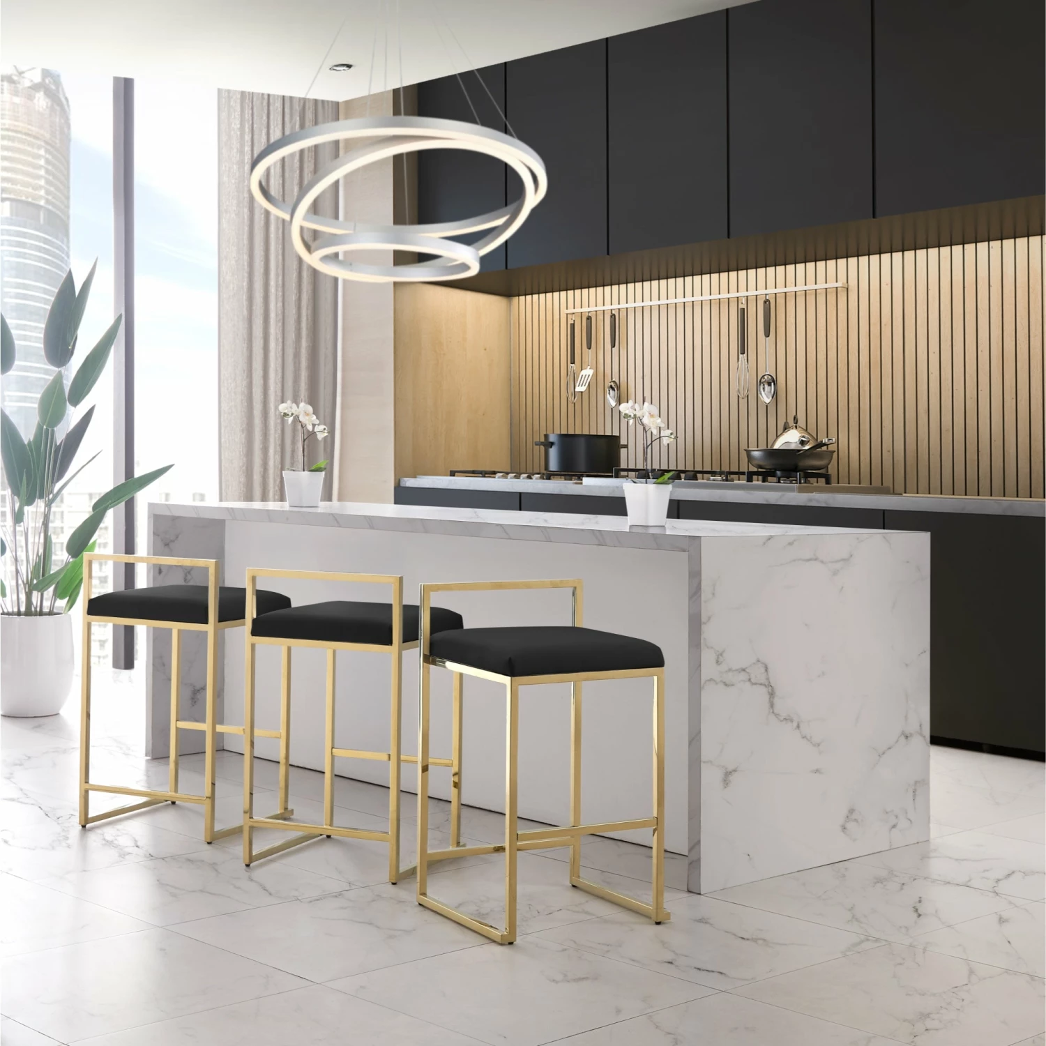 Best reviews of π INSPIREDHOME CO Nola Leather PU Set of 2 Bar Stools π 3 Best reviews of π INSPIREDHOME CO Nola Leather PU Set of 2 Bar Stools π