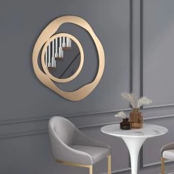 Deals π HomeRoots Contemporary Gold Round Mirror π