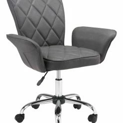 New 🌟 HomeRoots Faux Leather Flared Arms Swivel Desk Chair 😉