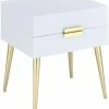 Wholesale ✔️ HomeRoots Sleek White And Gold Two Drawer End Table 💯 -Dining Room Shop yuyvrs7mpxlqonlz1zbc