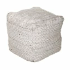 Best Pirce 🎁 HomeRoots Chic Chunky Textured White Pouf 🥰 -Dining Room Shop z4lyfrqaardrtimgbqt3